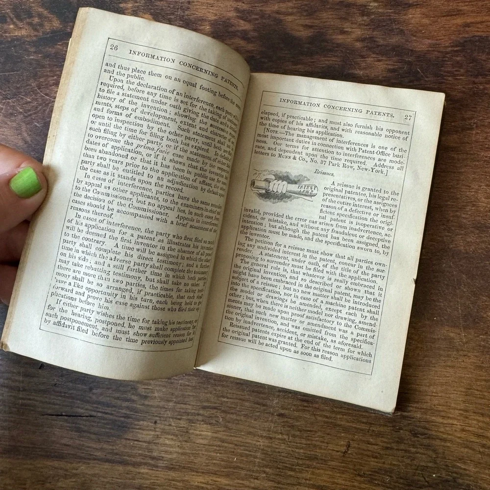 For Inventors and Mechanics 1871 United States Patent Law Pocket Book‎